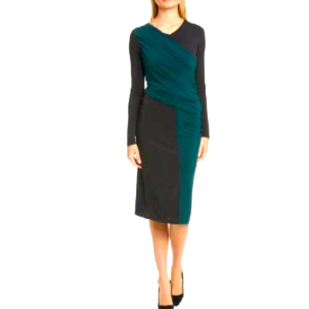 🌷Hugo Boss Boss Eretha Color block Long Sleeve Jersey Dress Small or 6
